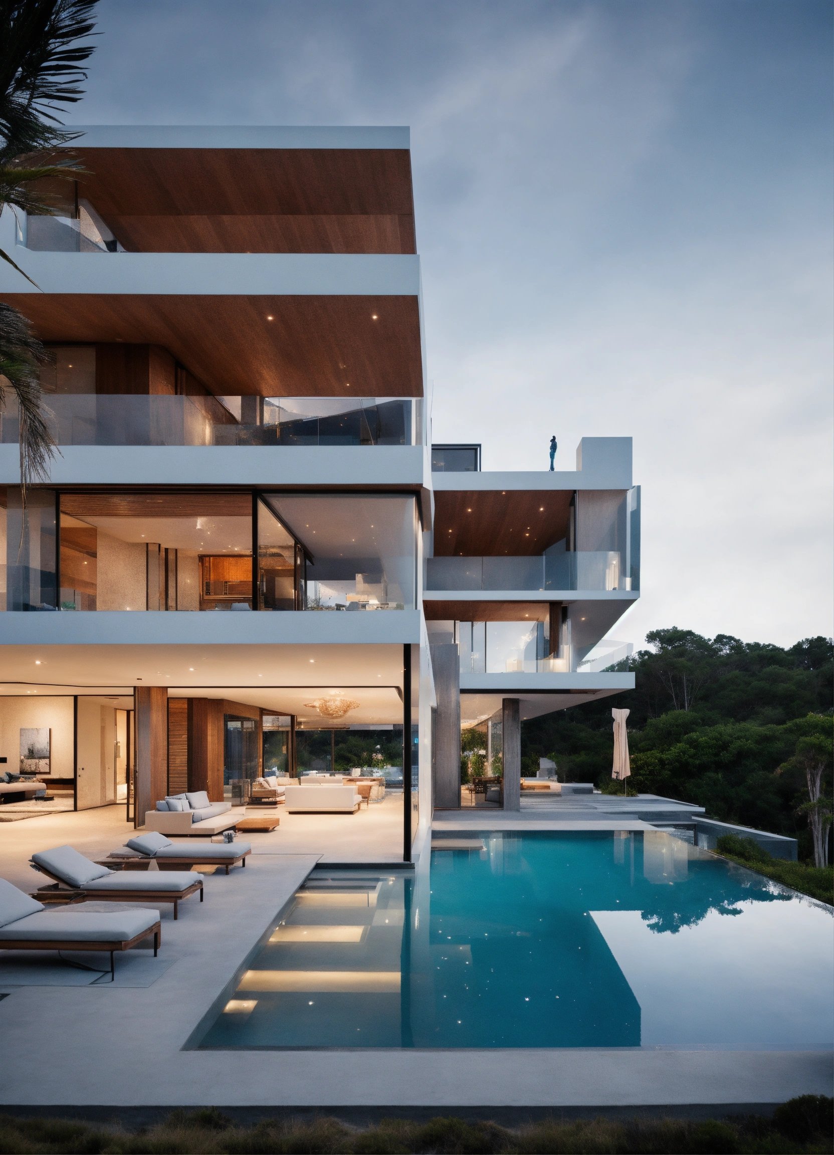 huge modern futuristic coastal estate with fashion